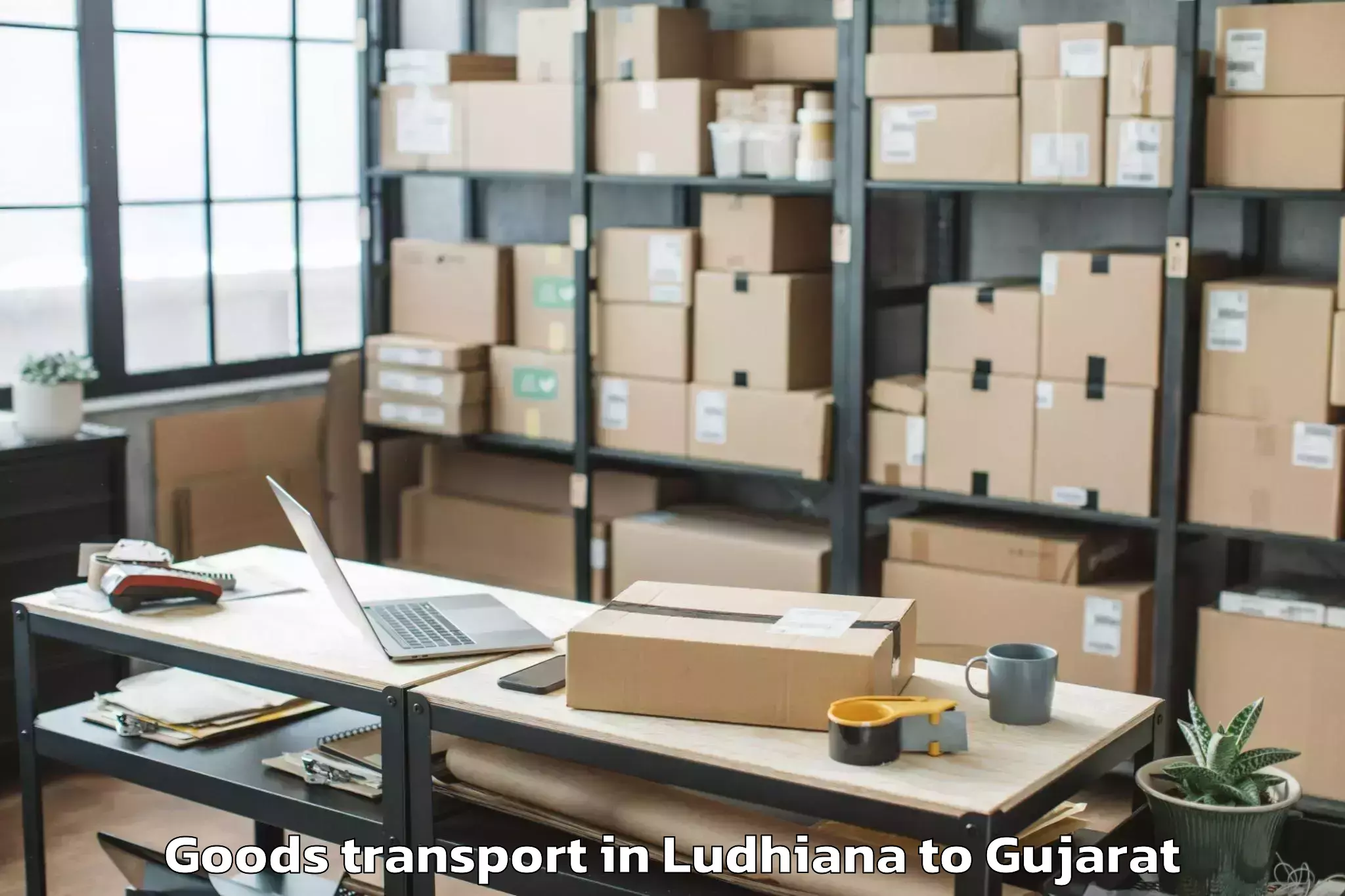 Get Ludhiana to Sardarkrushinagar Dantiwada Ag Goods Transport